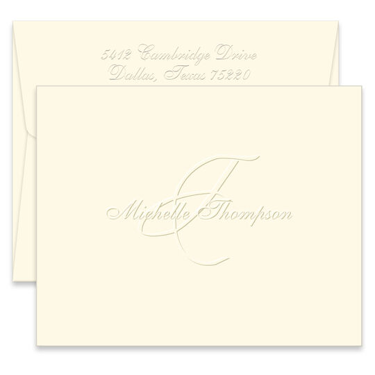 Monte Carlo Folded Note Cards - Embossed